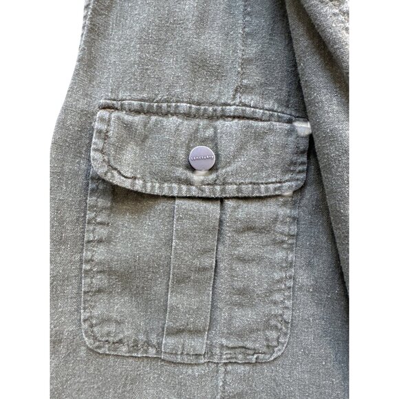 Sanctuary Womens Olive Green Cargo Vest With Tie-Waist & Flap Pockets Size M - Picture 4 of 10